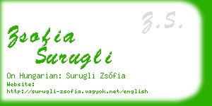 zsofia surugli business card